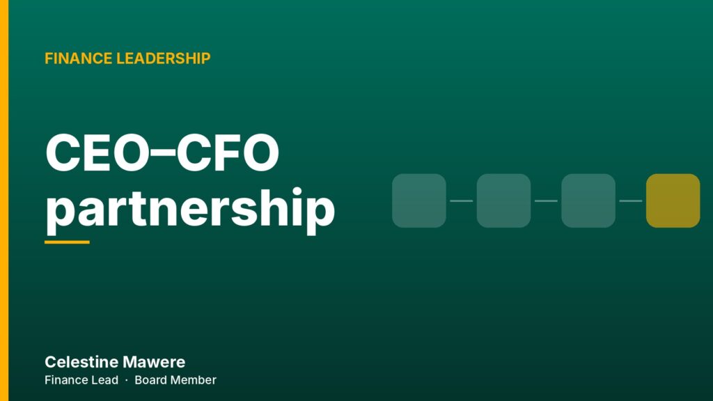 Cover graphic for the article: CEO–CFO Partnership for Sustainable Growth